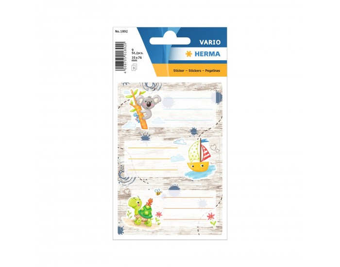 Herma Самозалепващи се етикети Приятели, ученически, пясъчни, 9 броя