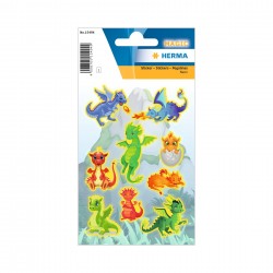 Herma Самозалепващи се етикети Дракони, неонови, 3 листа - Herma