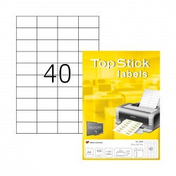 Top Stick Самозалепващи се етикети, A4, 52.5 х 29.7 mm, 40 броя, 100 листа - Top stick