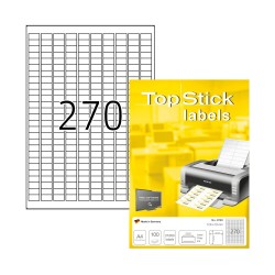 Top Stick Самозалепващи се етикети, A4, 17.8 х 10 mm, 270 броя, 100 листа - Top stick