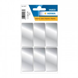 Herma Самозалепващи се етикети, 26 х 54 mm, сребристи, 18 броя в опаковка - Herma
