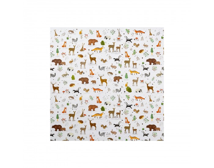 Goldbuch Хартия за опаковане - Горски животни, 50 х 70 cm, бяла