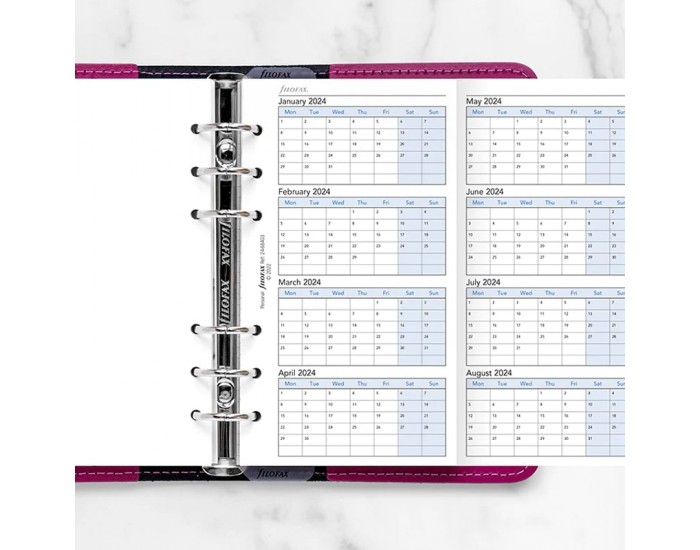 Filofax Пълнител за органайзер, А5, за 2024-2027 година, 4 години на страница в разгъвка