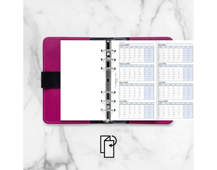 Filofax Пълнител за органайзер, А5, за 2024-2027 година, 4 години на страница в разгъвка