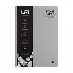 Art Pioneer Тетрадка Stone Paper, A5, твърда корица, 88 листа, сива - Art Pioneer