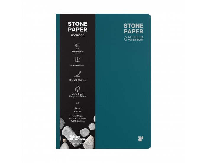 Art Pioneer Тетрадка Stone Paper, A5, твърда корица, 88 листа, тъмносиня