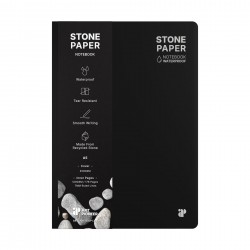 Art Pioneer Тетрадка Stone Paper, A5, твърда корица, 88 листа, черна - Art Pioneer