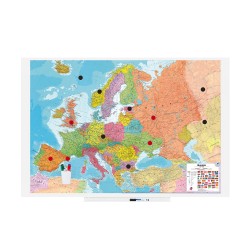 Rocada Карта на Европа Skin Map, върху дъска, магнитна, 100 х 150 cm - Rocada
