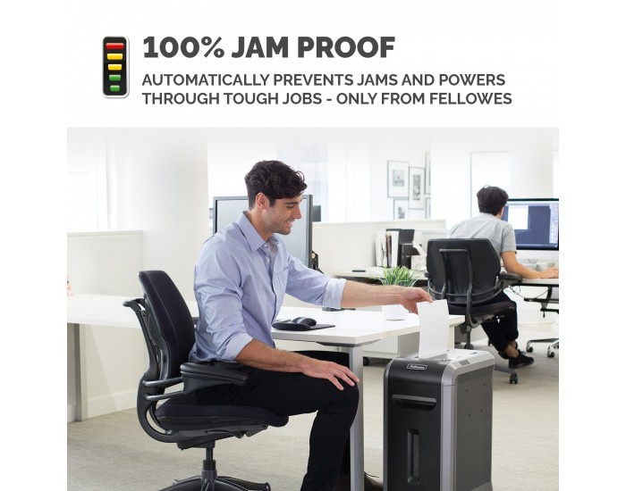 Шредер за унищожаване на документи Fellowes Powershred 99Ci, 100% Jam Proof, Cross-Cut, 34 L, P-4, време за работа 30 мин, време за почивка 40 мин
