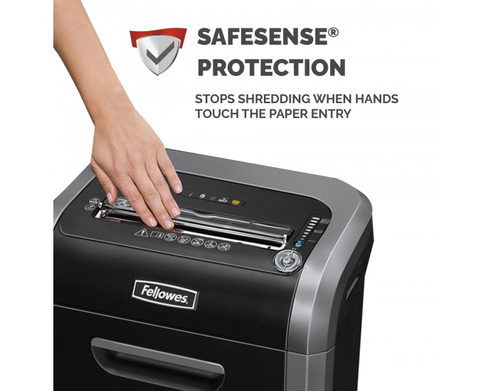 Шредер за унищожаване на документи Fellowes Powershred 79Ci, 100% Jam Proof, 23 L, P-4, време за работа 20 мин, време за почивка 30 мин