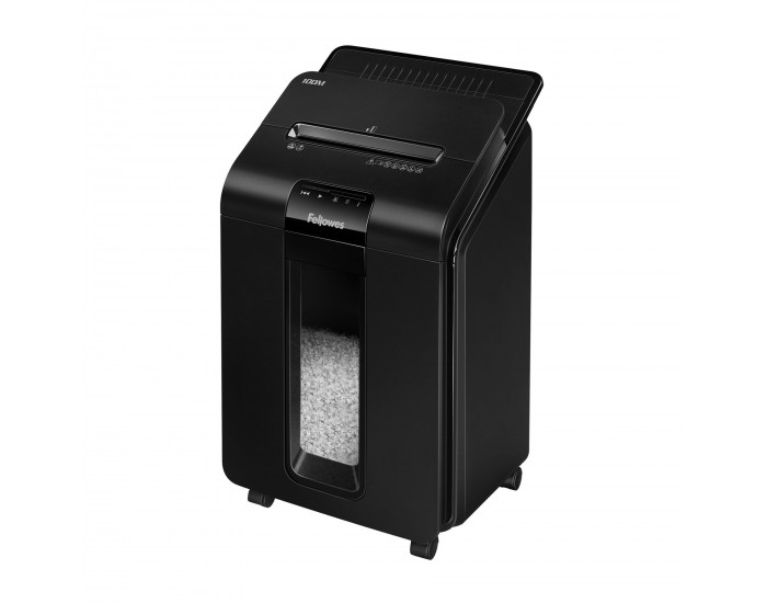 Шредер за унищожаване на документи Fellowes Automax 100M, Micro Cut, 23 L, P-4, време за работа 15 мин