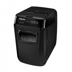 Шредер за унищожаване на документи Fellowes AutoMax 150C, Cross-Cut, 32 L, P-4, време за работа 12 мин, време за почивка 25 мин, ниво на шум 65 dB - Fellowes