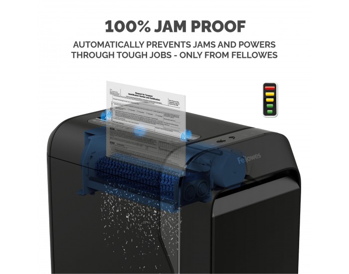 Шредер за унищожаване на документи Fellowes LX221, Micro-Cut, 30 L, черен, P-5, време за работа 25 мин