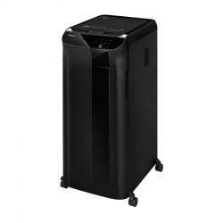 Шредер за унищожаване на документи Fellowes Automax 600M, P-5, Micro-Cut, 83 L, черен, време за работа 45 мин, време за почивка 30 мин - Fellowes