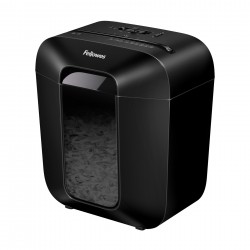 Шредер за унищожаване на документи Fellowes Powershred LX25, P-4, Cross-Cut, черен, обем на коша 11 L, време за работа 3 мин - Fellowes
