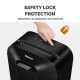 Шредер за унищожаване на документи Fellowes Powershred LX25, P-4, Cross-Cut, черен, обем на коша 11 L, време за работа 3 мин