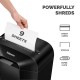 Шредер за унищожаване на документи Fellowes Powershred LX50, P-4, Cross-Cut, черен, обем на коша 17 L, време за почивка 30 мин