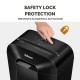Шредер за унищожаване на документи Fellowes Powershred LX50, P-4, Cross-Cut, черен, обем на коша 17 L, време за почивка 30 мин