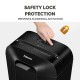 Шредер за унищожаване на документи Fellowes Powershred LX25M, P-4, Mini-Cut, 11.5 L, черен, време за почивка 30 мин