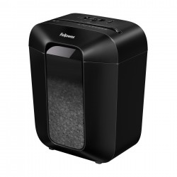 Шредер за унищожаване на документи Fellowes LX41, P-4, Micro-Cut, 17 L, черен, време за работа 5 мин - Fellowes