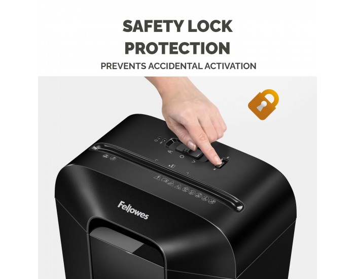 Шредер за унищожаване на документи Fellowes LX41, P-4, Micro-Cut, 17 L, черен, време за работа 5 мин