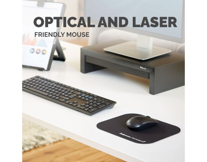 Пад за мишка Fellowes Microban, антибактериален, 2 mm, черен