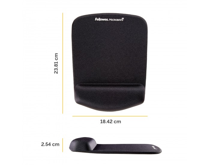 Пад за мишка Fellowes Plushtouch, ергономичен, черен