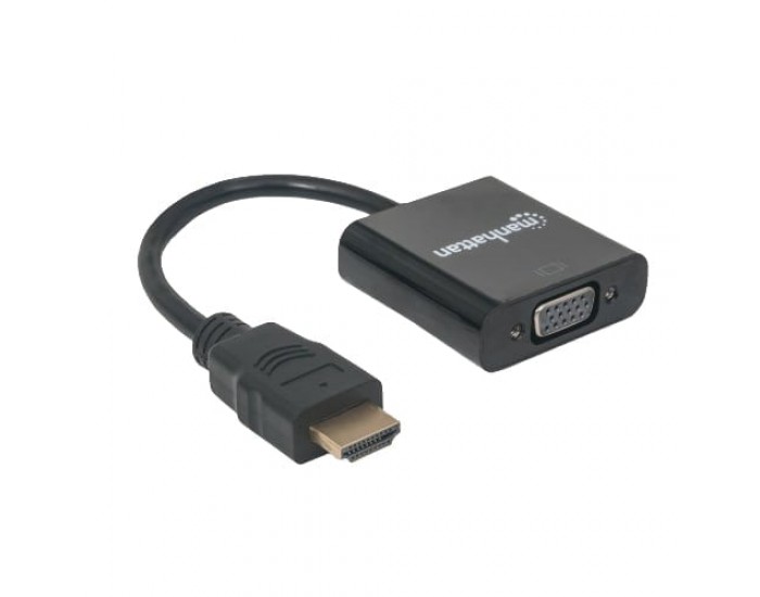 Адаптер Manhattan, HDMI към VGA, 2 Ethernet порта