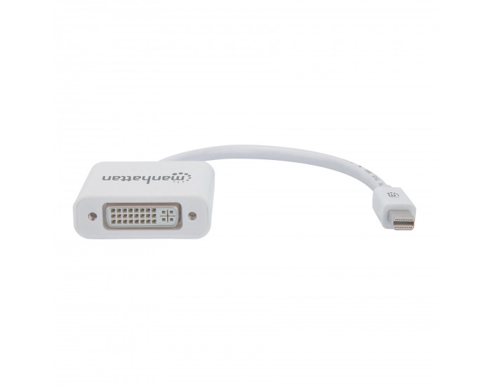 Адаптер Manhattan Mini DisplayPort, Male към DVI-I Female, Ethernet порт