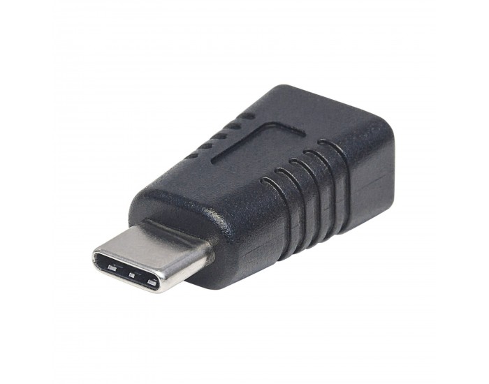 Адаптер Manhattan, micro USB-B към USB-C, 2 Ethernet порта