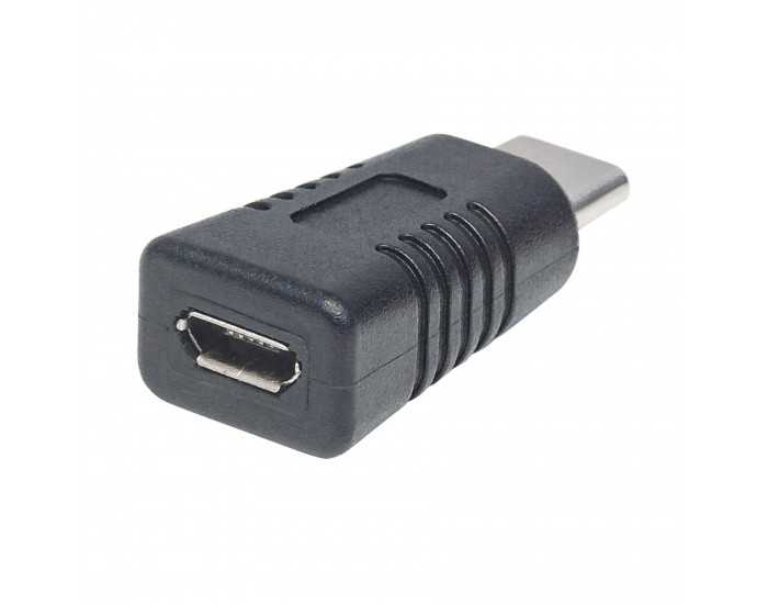 Адаптер Manhattan, micro USB-B към USB-C, 2 Ethernet порта