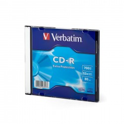 CD-R Verbatim, 700 MB, 52x, със защитно покритие, в тънка кутия - Офис