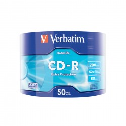 CD-R Verbatim, 700 MB, 52x, със защитно покритие, 50 броя, фолирани - Офис