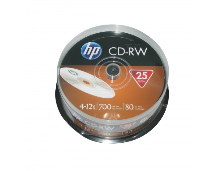 CD-RW HP, 700 MB, 25 броя в шпиндел