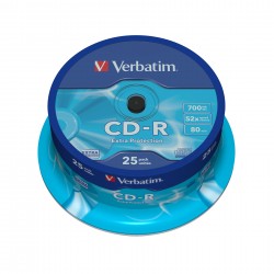 CD-R Verbatim, 700 MB, 52x, със защитно покритие, 25 броя в шпиндел - Сравняване на продукти