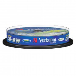 CD-R VerbatimW, презаписваем, 700 MB, 12x, с покритие против надраскване, 10 броя в шпиндел - Офис