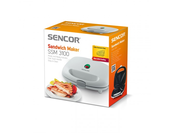 Сандвич грил преса Sencor SSM 3100, бяла, 220V, 700 W