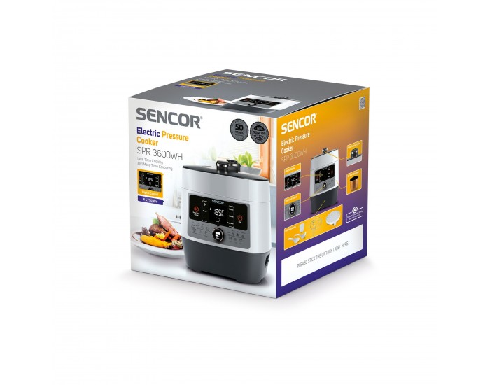 Мултикукър Sencor SPR 3600WH, под налягане, с 14 програми, 5.5 L, 1000 W, 220V