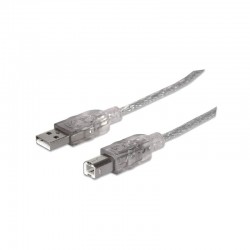 Кабел Manhattan, USB 2.0 A Male/USB 2.0 B Male, 5 m, USB Type A, USB Type B - Manhattan