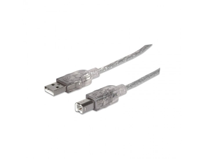 Кабел Manhattan, USB 2.0 A Male/USB 2.0 B Male, 5 m, USB Type A, USB Type B