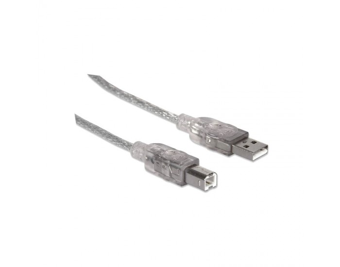 Кабел Manhattan, USB 2.0 A Male/USB 2.0 B Male, 5 m, USB Type A, USB Type B