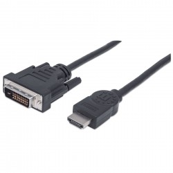 Преходник Manhattan HDMI MALE към DVI-D 24+1 MALE, 1.8 m - Manhattan