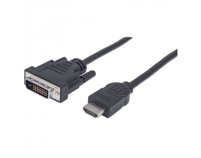 Преходник Manhattan HDMI MALE към DVI-D 24+1 MALE, 1.8 m