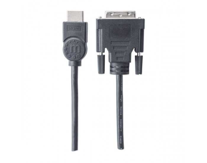 Преходник Manhattan HDMI MALE към DVI-D 24+1 MALE, 1.8 m