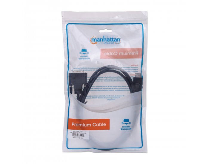 Преходник Manhattan HDMI MALE към DVI-D 24+1 MALE, 1.8 m