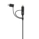 Кабел TNB 3 в 1 Lightning, с micro USB и USB type C, 1.5 m, USB-C