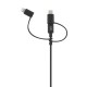 Кабел TNB 3 в 1 Lightning, с micro USB и USB type C, 1.5 m, USB-C