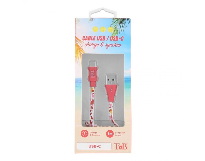Кабел TNB USB/USB, 1 m, USB-A, USB-C, дини