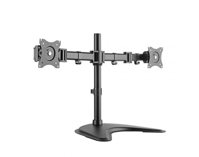 Стойка за 2 монитора Lumi LDT07-T024, 13'' - 27'', максимално тегло 8 kg, черна