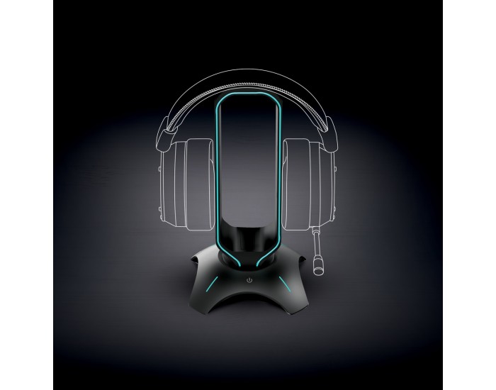 USB Хъб и стойка за слушалки Yenkee 3003 Tower Gaming